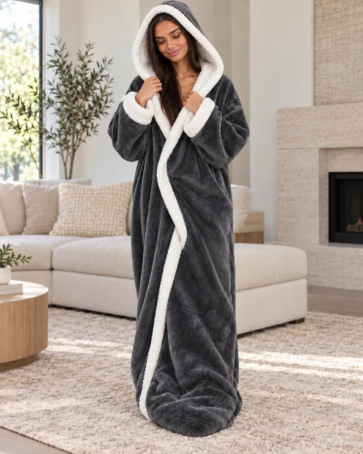 CALUMA gris con capucha e interior sherpa